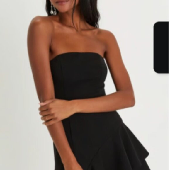Lulus strapless black mini dress SIZE M - Picture 3 of 4